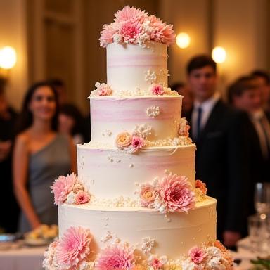 Elegant layered celebration cake