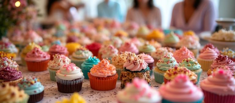 Festive dessert table for birthday celebration