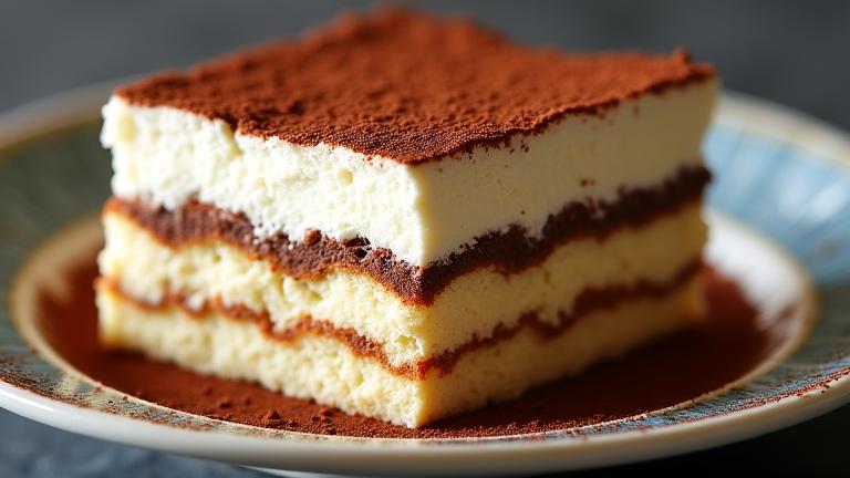Authentic tiramisu with espresso and mascarpone